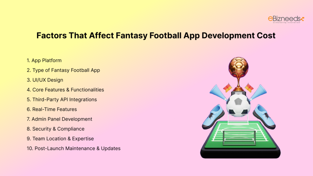 Factors That Affect Fantasy Football App Development Cost