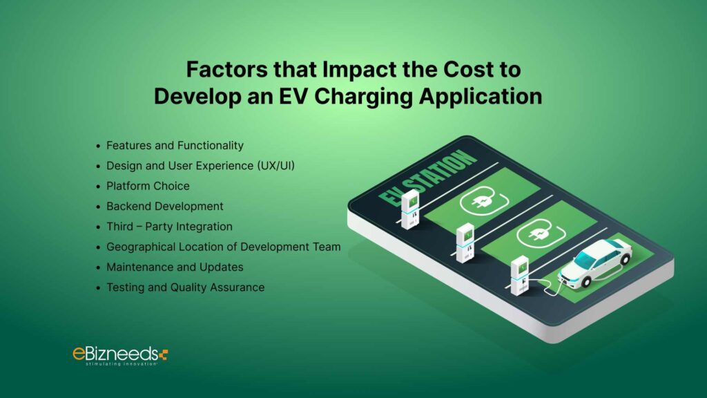 Factors that Impact the Cost to Develop an EV Charging Application