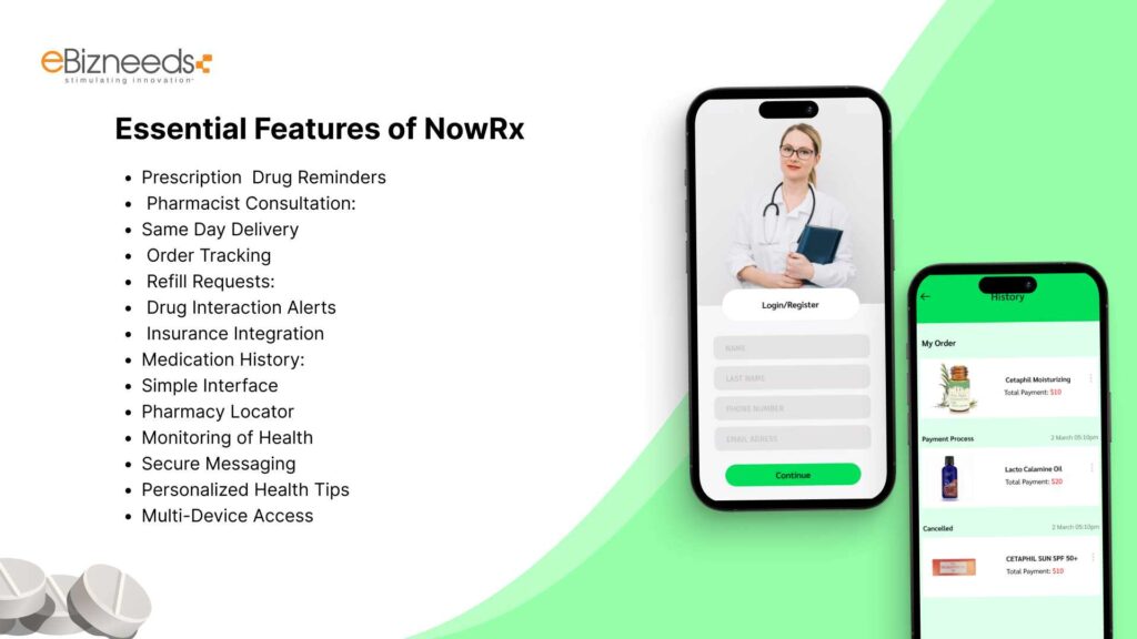Essential features of NowRx